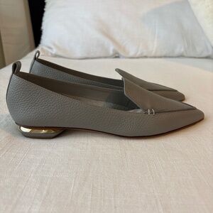 New Women's Nicholas Kirkwood Grey Gray Beya Pointed Toe Ballet Flats